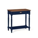 Ver imagem 1 de Bancada Aparador Mini Lavabo 1 Gaveta e Prateleira Linz Móveis - Azul Petróleo/imbuia Glazer