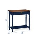 Ver imagem 5 de Bancada Aparador Mini Lavabo 1 Gaveta e Prateleira Linz Móveis - Azul Petróleo/imbuia Glazer