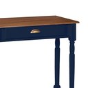 Ver imagem 4 de Bancada Aparador Mini Lavabo 1 Gaveta e Prateleira Linz Móveis - Azul Petróleo/imbuia Glazer