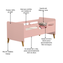 Ver imagem 2 de Cama Infantil Juvenil Cecília Montessoriana de Mdf com Pés de Madeira + Colchão D18