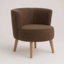 Ver imagem 5 de Kit 2 Poltronas para Sala Pequena Base em Madeira Suporta 120 Kg Tecido Veludo Premium