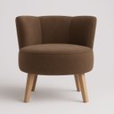 Ver imagem 4 de Kit 2 Poltronas para Sala Pequena Base em Madeira Suporta 120 Kg Tecido Veludo Premium