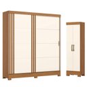 Ver imagem 1 de Guarda Roupa Solteiro 02 Portas de Correr 03 Gavetas Prime com Armario Multiuso 2 Portas 3 Prateleir