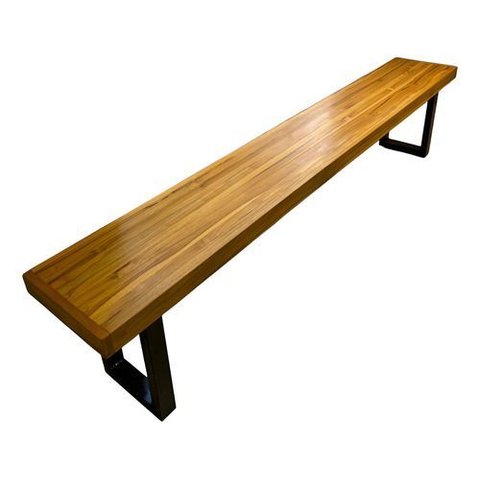 Banco Estilo Industria Tampo Madeira Maciça Teca 160x30x45cm:marrom