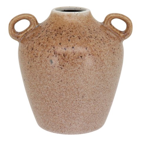 Vaso Decorativo Enfeite Casa Cerâmica 17x17x17cm Bege
