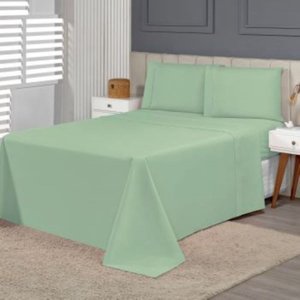 JOGO DE LENÇOL CASAL  4 PEÇAS QUEEN  LINHA TOQUE DE PESSEGO