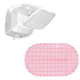 Kit Ducha Futura Eletrônica 220V 6800W+ Tapete para Box Rosa - 1
