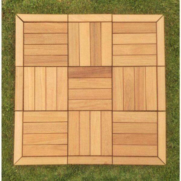 Deck de Madeira Modular Cumaru Base Plástica 30cmx30cm Novopiso - 7