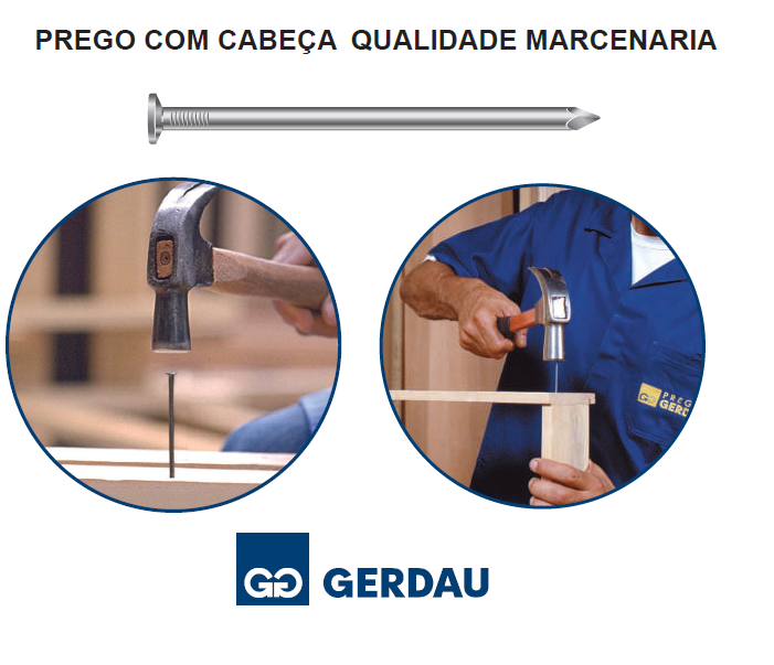 Prego Polido 26x84 1kg com Cabeça Gerdau - 2