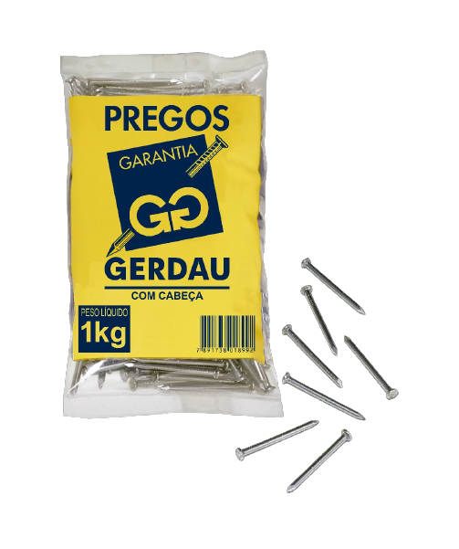 Prego Polido 26x84 1kg com Cabeça Gerdau