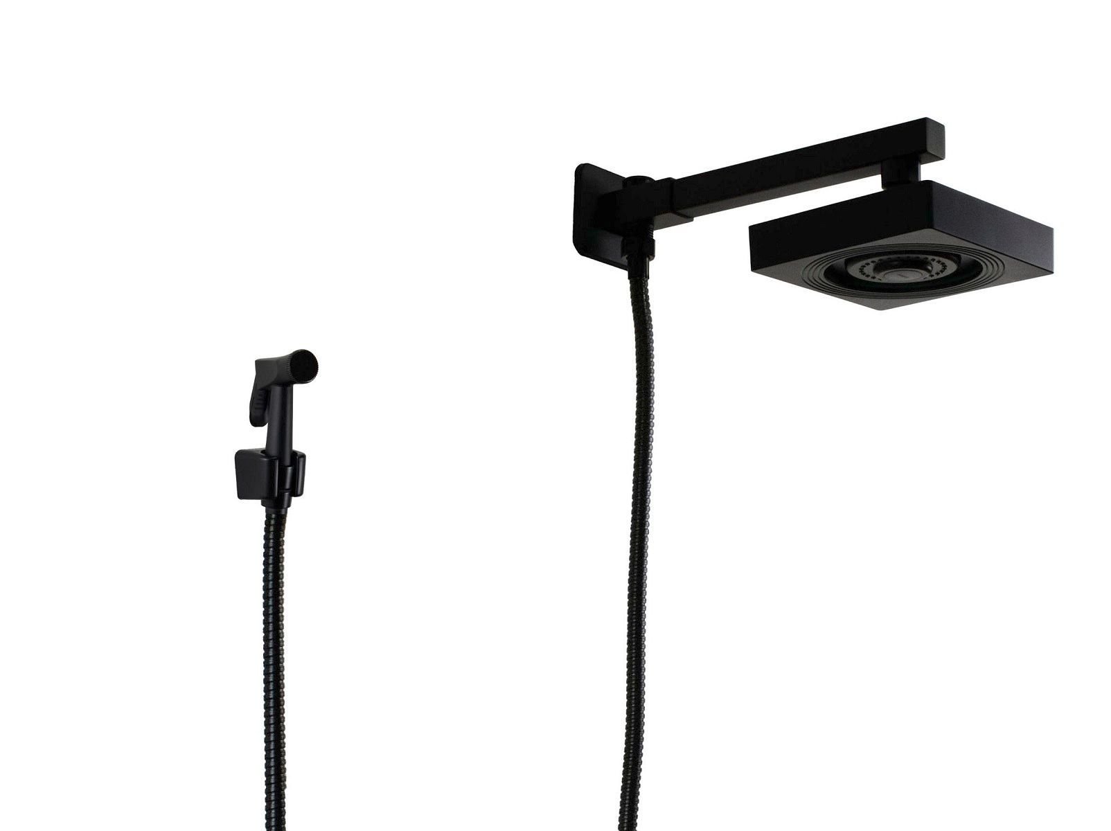 Ducha Chuveiro Preto Autolimpante em Abs com Chuveirinho Metal - 1