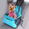 Cadeirinha de transporte para cachorro e gato Assento para Banco de Carro Car Seat Chalesco Azul - 1
