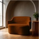 Ver imagem 1 de Namoradeira 2 Lugares Orgânica Decorativa Elegante Estofada Redonda Design Moderno Sala Estar