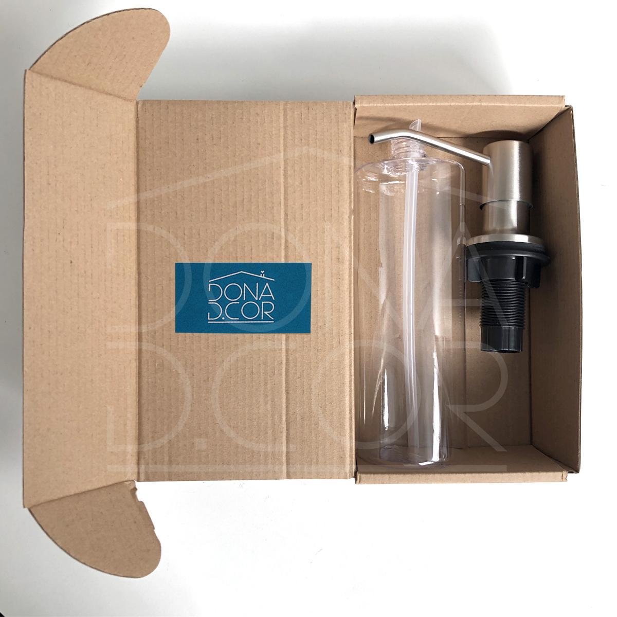 Porta Detergente Dispenser de Embutir Inox Escovado 500ml - 1