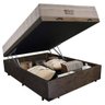 Cama Box Baú Casal Suede + Colchão Ortobom Airtech Molas Ensacadas 138x188x65 Marrom - 5