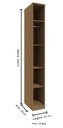Ver imagem 3 de Modulado 01 Porta 245cm com Prateleira Setiba Rimo - Carvalho/fendi