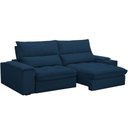 Ver imagem 4 de Sofá Retrátil Reclinável para Sala de Estar Living 230cm Nápoles F04 Veludo Azul - Lyam Decor