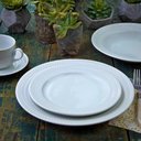 Ver imagem 2 de Prato de Sobremesa Porcelana 21cm Redondo Germer Chevron Branco com Relevo