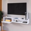 Ver imagem 3 de Rack Bancada Parede Home Supremo Tv 55 Polegadas Nicho Porta Puxador Concha Sala Quarto Moderno