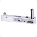 Ver imagem 5 de Rack Bancada Parede Home Supremo Tv 55 Polegadas Nicho Porta Puxador Concha Sala Quarto Moderno