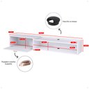 Ver imagem 6 de Rack Bancada Parede Home Supremo Tv 55 Polegadas Nicho Porta Puxador Concha Sala Quarto Moderno