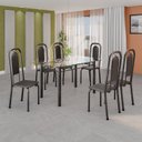 Ver imagem 1 de Conjunto de Mesa Tubular com 6 Cadeiras Lara Prata/Preto