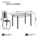 Ver imagem 3 de Conjunto de Mesa Tubular com 6 Cadeiras Lara Prata/Preto