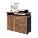 Ver imagem 2 de Balcão de Escritório Extensível 90cm 1 Porta com Chave 3 Gavetas Multimóveis CR25299 