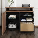 Ver imagem 6 de Balcão de Escritório Extensível 90cm 1 Porta com Chave 3 Gavetas Multimóveis CR25299 
