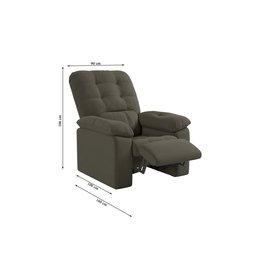 Poltrona RET/RECL ESTORIL VEL SLIM CASTOR - XFlex Sofás - 4