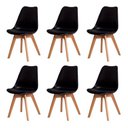 Ver imagem 1 de Kit C/ 6 Cadeiras Leda Eiffel Wood Saarinen Preta