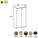 Ver mais imagens de Armário Alto para Escritório 2 Portas 3 Prateleiras MDP 80cm Cinza Sagrado com Branco