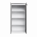 Ver imagem 4 de Armário Alto para Escritório 2 Portas 3 Prateleiras MDP 80cm Cinza Sagrado com Branco