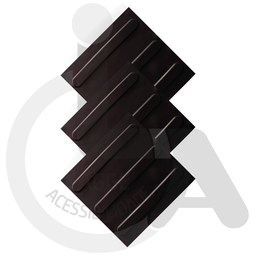 KIT 16 PÇS PISO TÁTIL DIRECIONAL PVC 25X25 ARGAMASSADO PRETO - 2