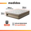 Ver imagem 5 de Cama Box Colchão Casal Gazin Inglaterra Premium Molas Ensacadas e Euro Pillow 138x188x70cm
