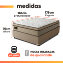 Ver imagem 4 de Cama Box Colchão Casal Gazin Inglaterra Premium Molas Ensacadas e Euro Pillow 138x188x70cm