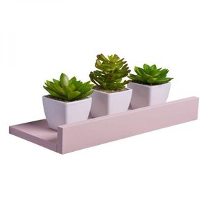 Prateleira Porta Quadros 50 X 15cm Rosa Claro