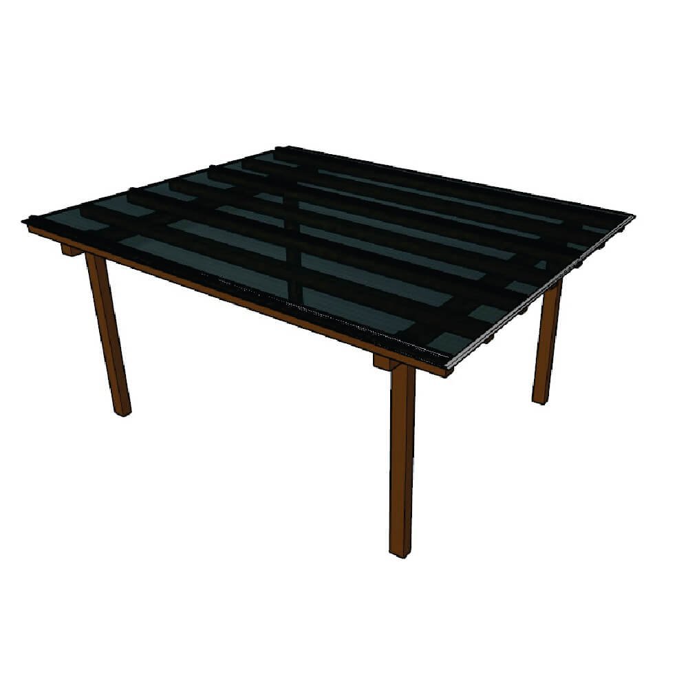 Cobertura Policarbonato Alveolar 3,00m x 4,00m - Fume 4mm - 1