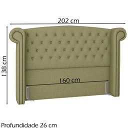 Cabeceira Queen 160 cm Valenn Linho SL 75 Peer - 4