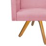 Kit 2 Poltronas Beatriz e 2 Puff Sofia Base Giratória de Madeira Suede Rosa Bebê - Am Decor - 10
