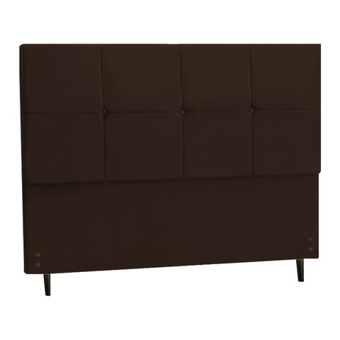 Cabeceira New Paris Estofada com Botão Diamante para Cama Box Solteiro 94cm Marrom - Jbe Móveis