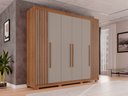 Ver mais imagens de Guarda Roupa Casal Ripado com 6 Portas e 6 Gavetas Granada - Salleto Cinamomo/off White