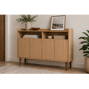Ver imagem 1 de Aparador Buffet 108 cm Carvalho Dian com Pés | Balcão Multiuso Moderno em MDF