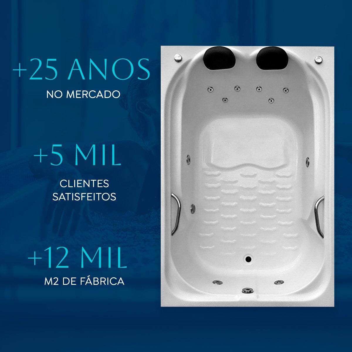 Banheira Dupla Hierro Completa com Hidro em Acrilico - 127v - 5