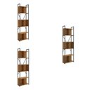 Ver imagem 2 de Kit 3 Estantes para Livros 7 Prateleiras 200CMX216CM Office Industrial Marrom/Canela/Preto Fosco