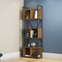 Ver mais imagens de Kit 3 Estantes de Livro Industrial 2m em Aço com Nichos Office Canela/Preto