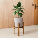 Ver imagem 1 de Vaso para plantas com suporte para cachepot de Madeira Pinus 40cm