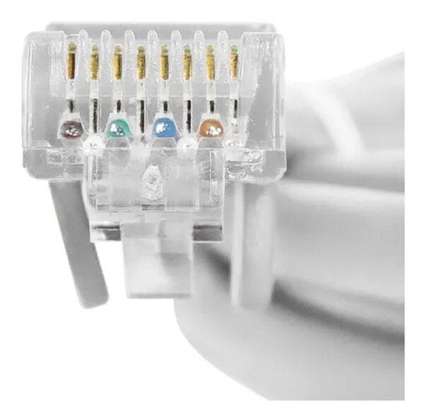 Kit 50 Cabo de Rede RJ45 CAT5E Ethernet Patch Cord 1M Branco - 3