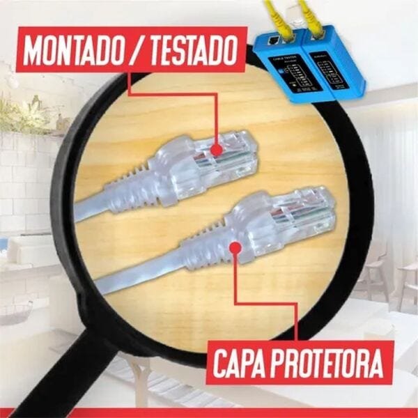 Kit 50 Cabo de Rede RJ45 CAT5E Ethernet Patch Cord 1M Branco - 5
