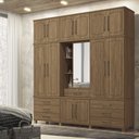 Ver imagem 1 de Guarda Roupa Casal Triplex Londres 13 Portas 7 Gavetas C/ Pes e Espelho Santos Andira